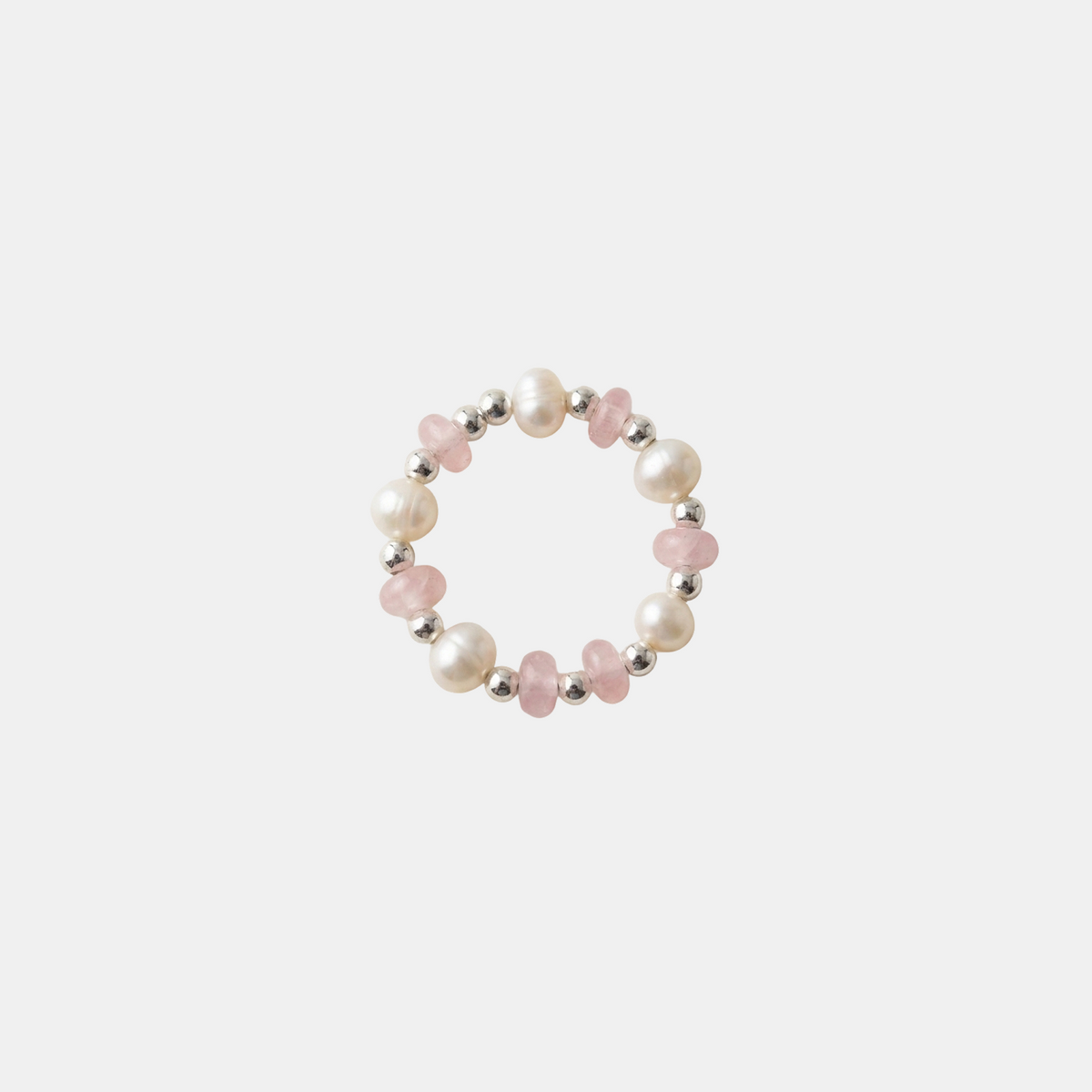 Pink Bead Pearl Ring