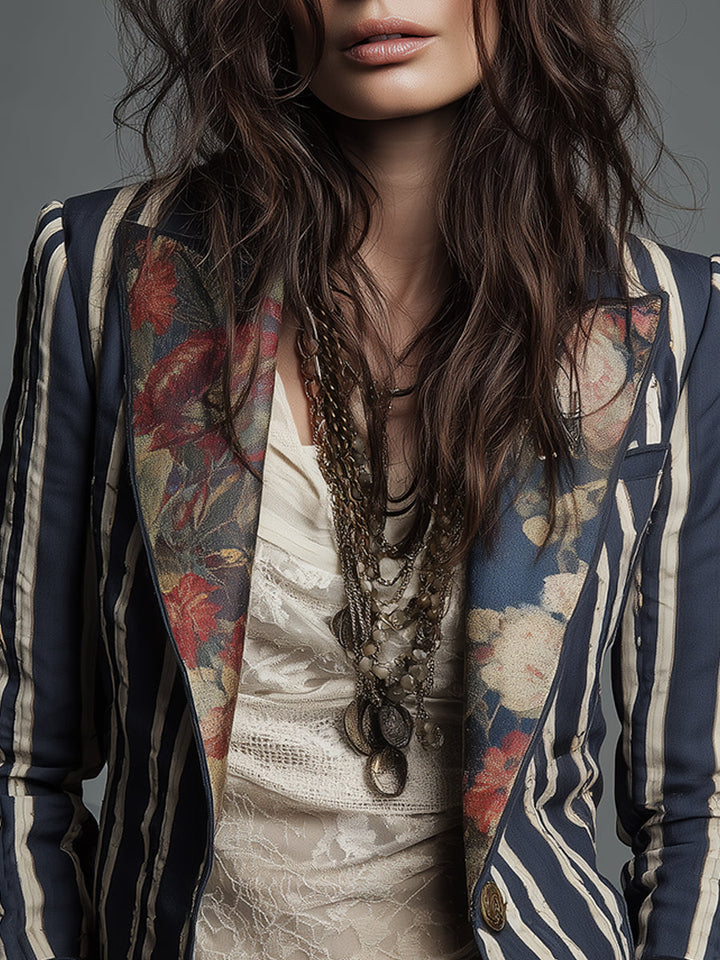 Cindy | Bohemský pruhovaný blazer