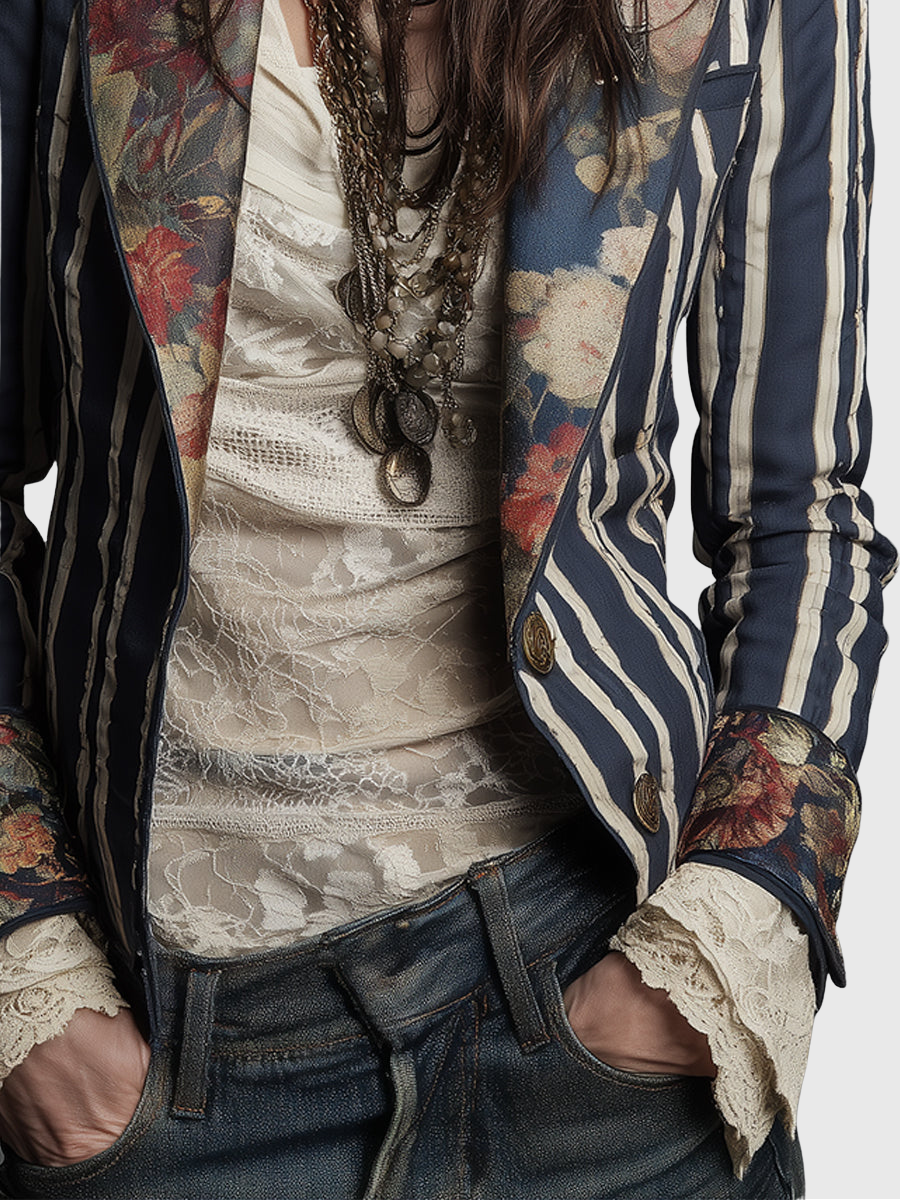 Cindy | Bohemský pruhovaný blazer
