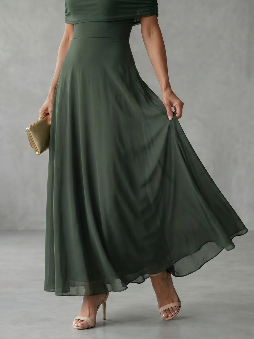 Juni | Off-shoulder drapované midi šaty