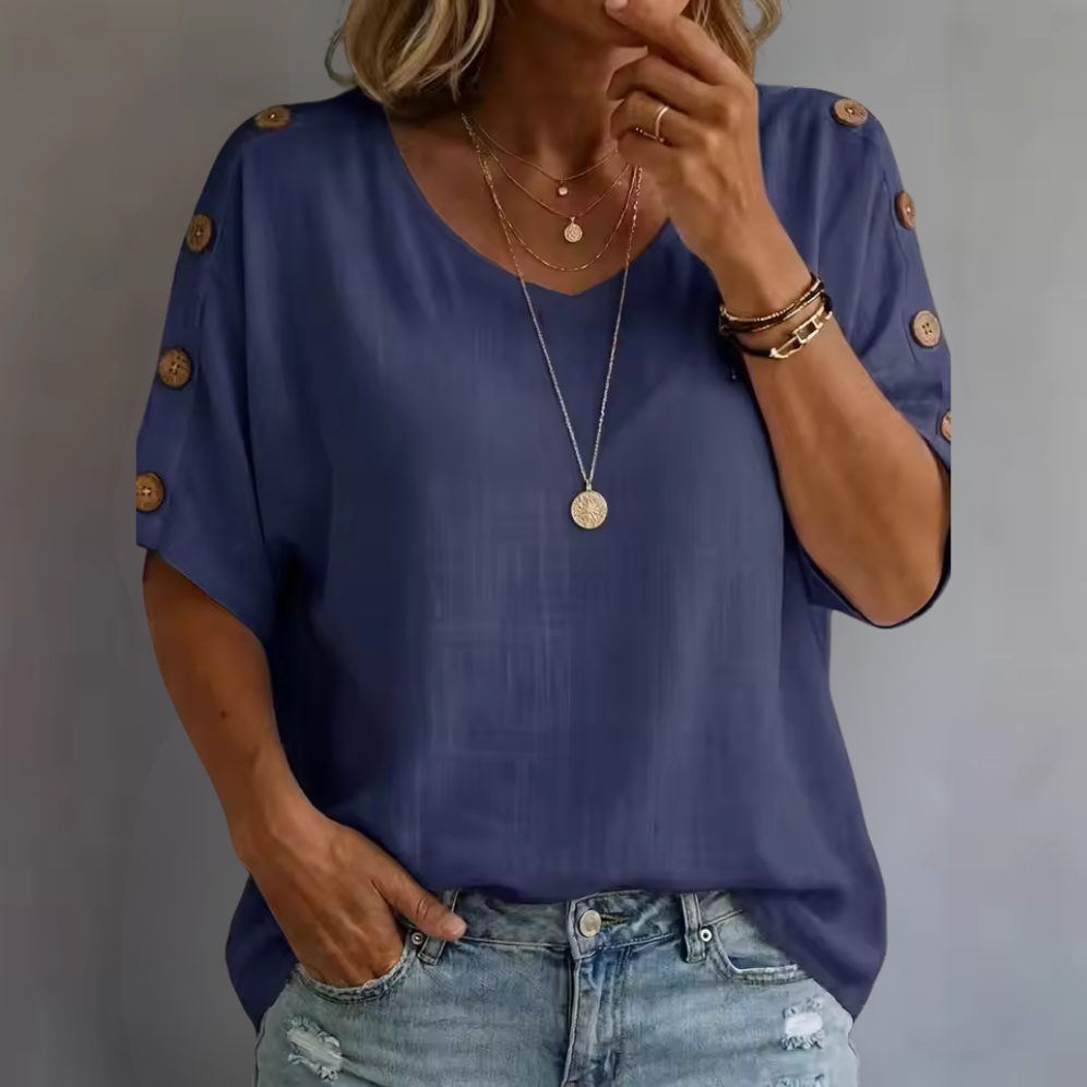 Bellie | Uvolněné tričko pro pocit pohody s knoflíkovou légou