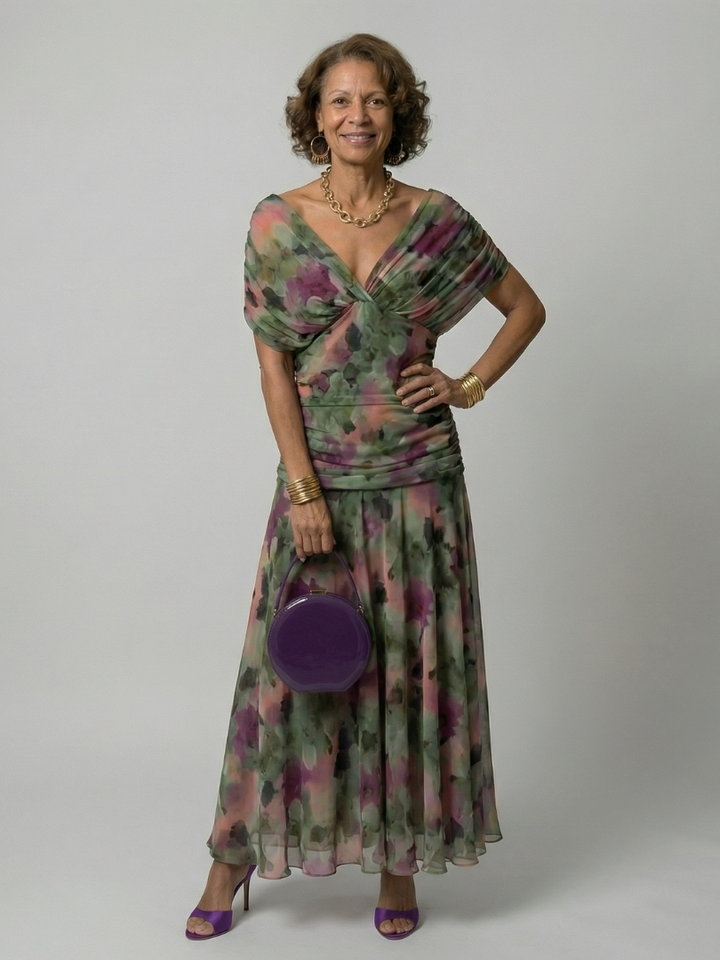 Calen | Off-shoulder splývavé midi šaty