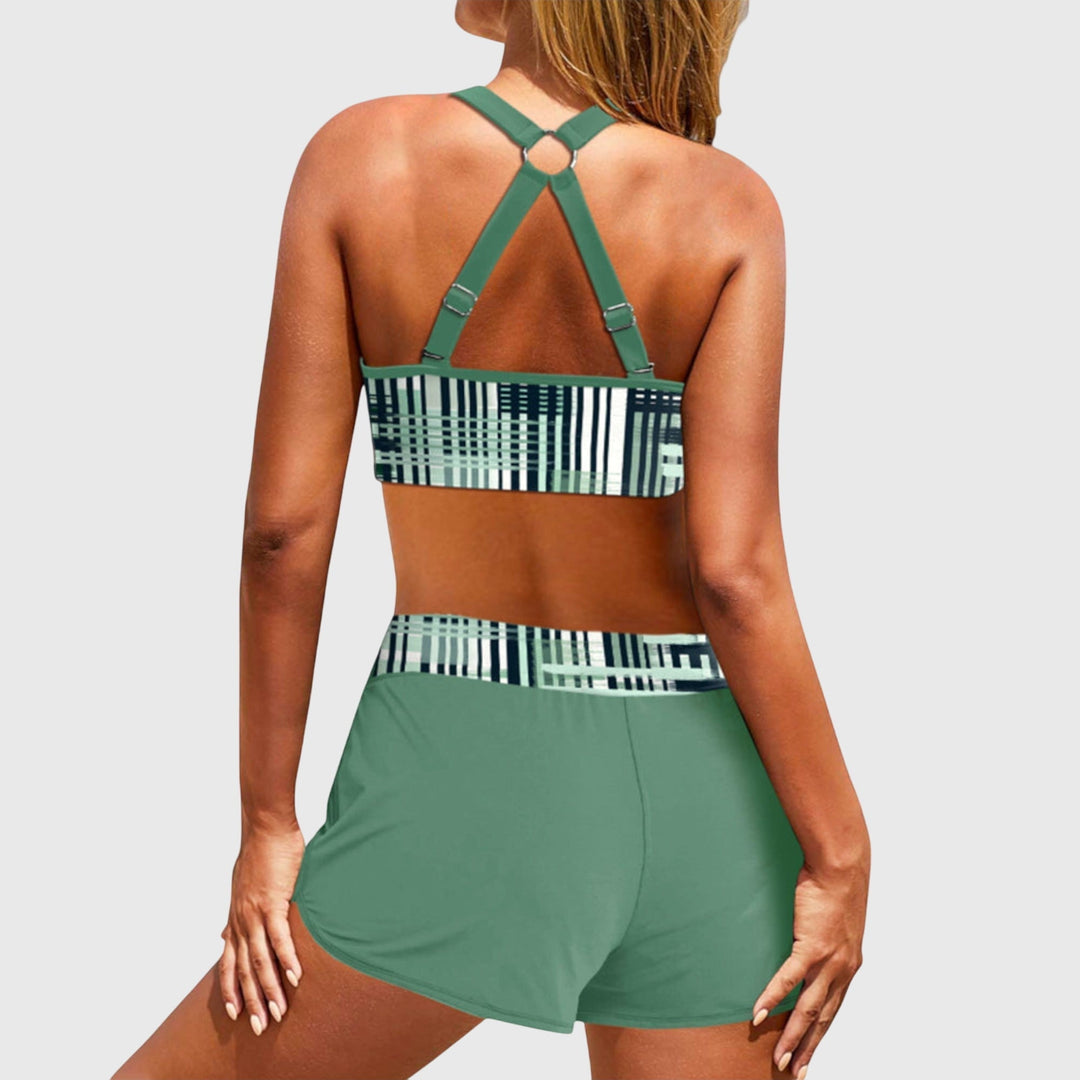 Janelle - Bikiny s vysokým pasem s proužky