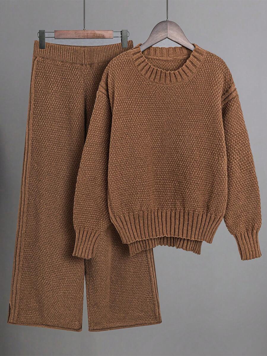 Jamey - Burgundy Oversized Top & Trousers Set