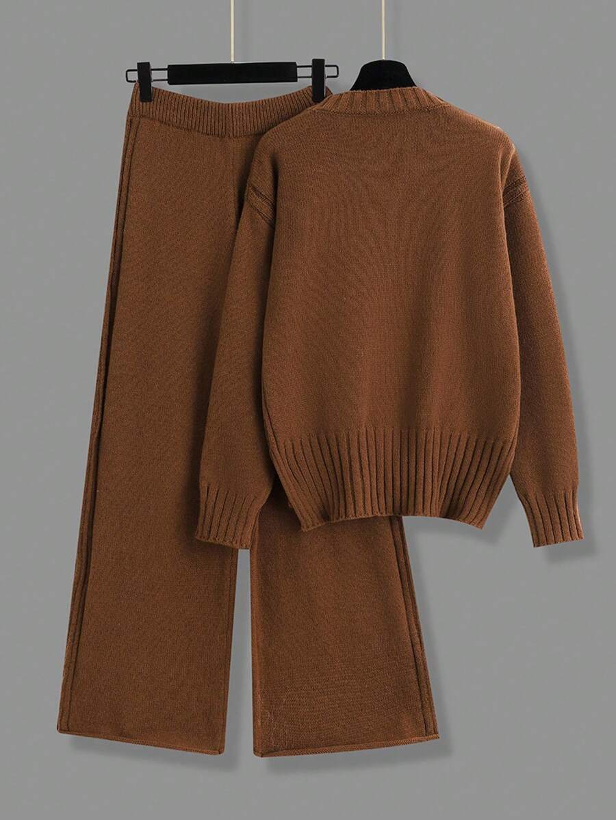 Jamey - Burgundy Oversized Top & Trousers Set