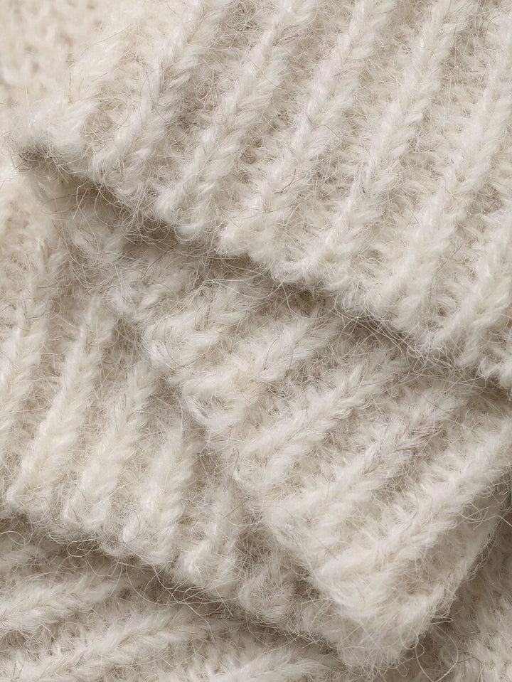 DAZY Dames 3D bloemendecor V-hals losse ležérní elegantní svetr trui herfst/winter