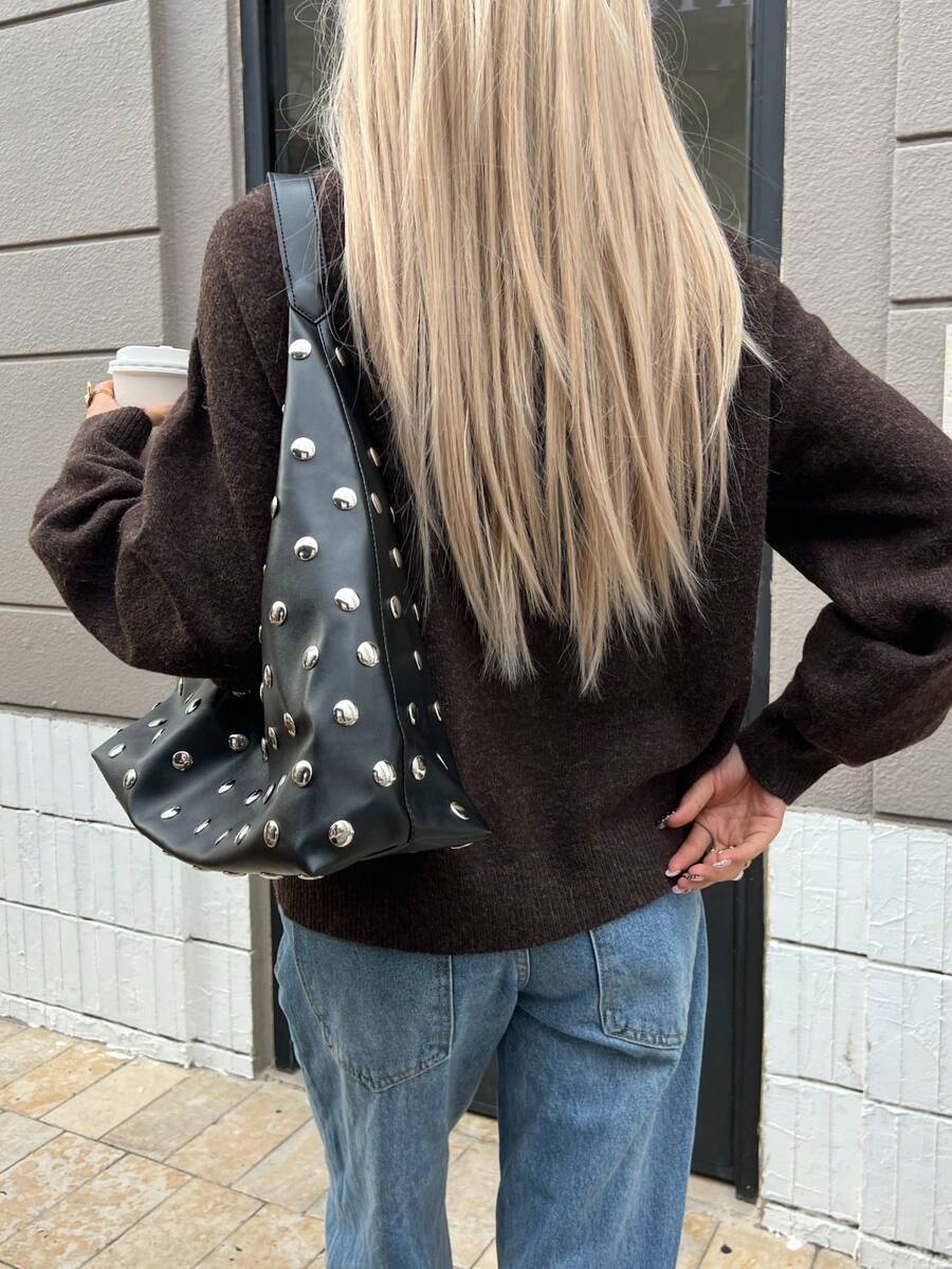 Emma – Brown Knit Cardigan with Gold Buttons