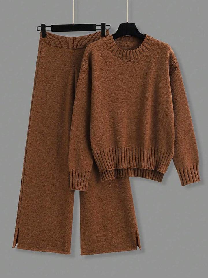 Jamey - Burgundy Oversized Top & Trousers Set