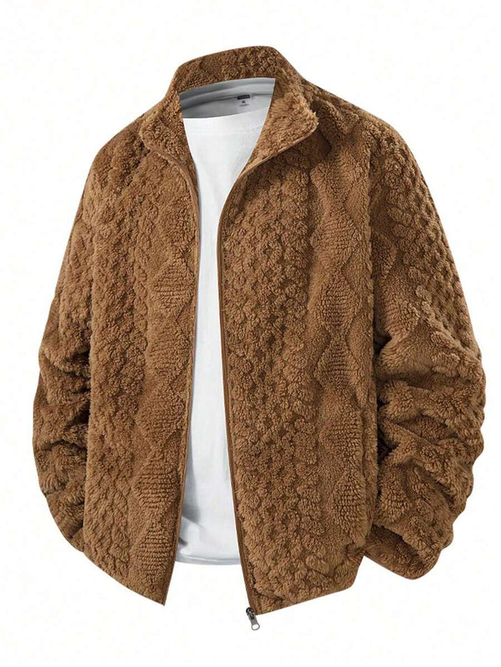 Adrian - Brown Oversized Teddy Jacket