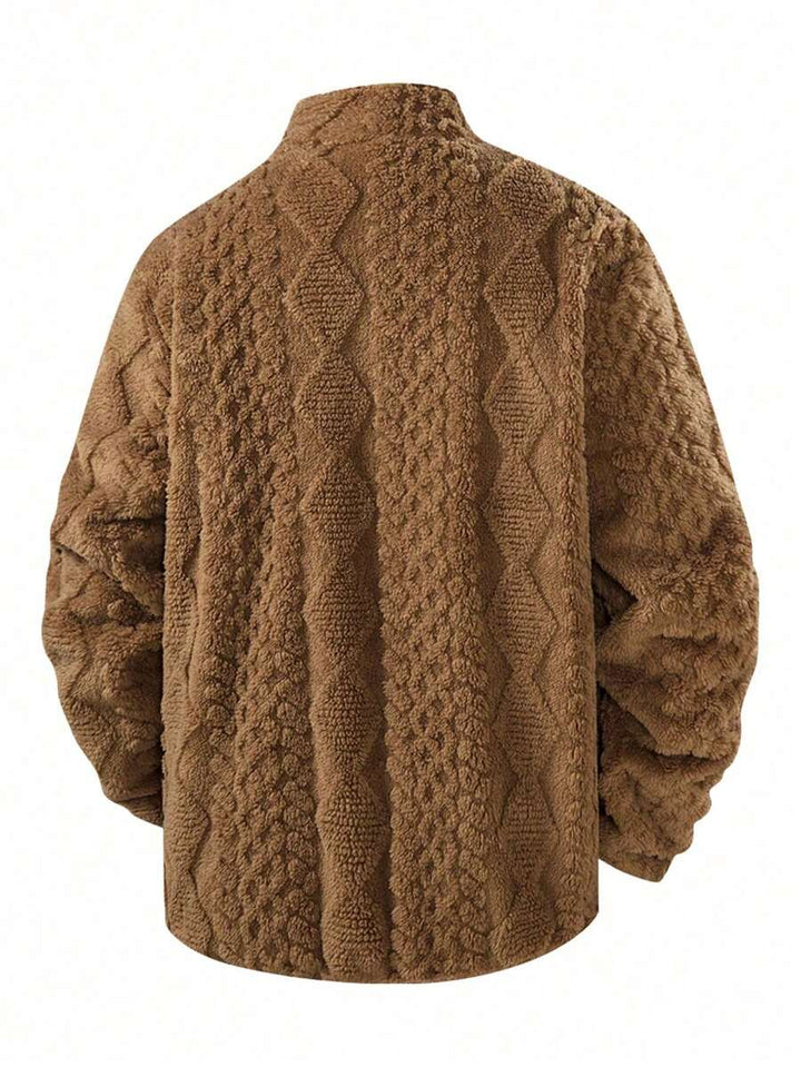 Adrian - Brown Oversized Teddy Jacket