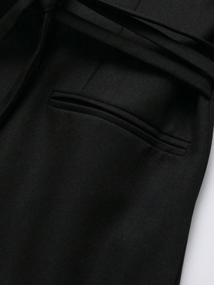 Damesjas van effen bruin linnenmix met reverskraag