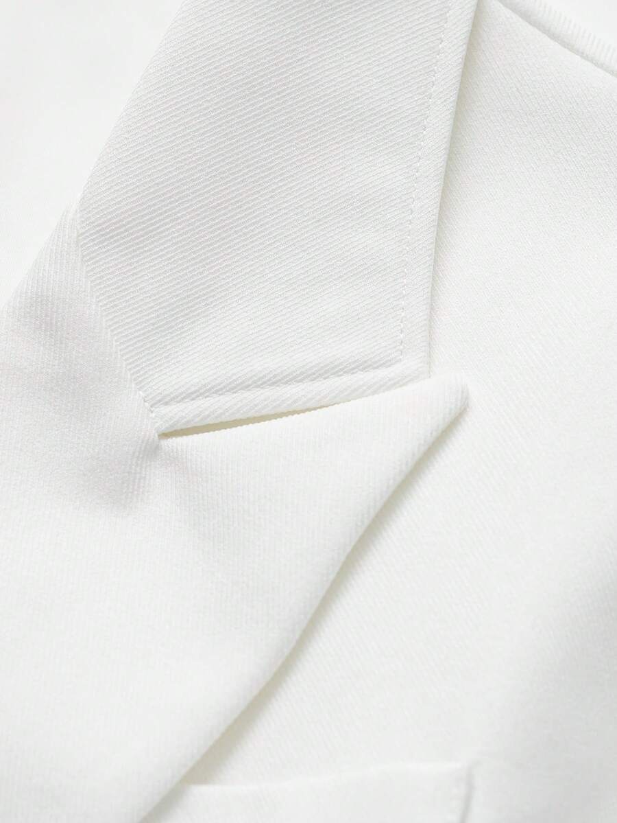 Damesjas van effen bruin linnenmix met reverskraag