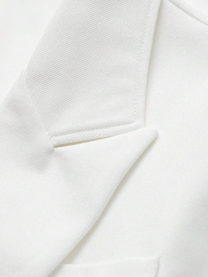 Damesjas van effen bruin linnenmix met reverskraag