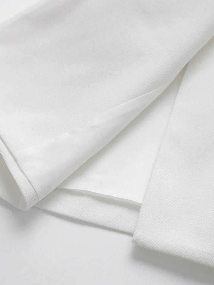 Damesjas van effen bruin linnenmix met reverskraag