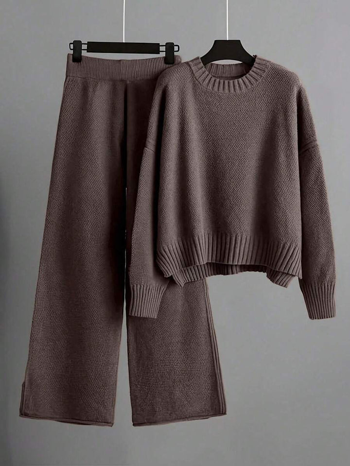 Jamey - Burgundy Oversized Top & Trousers Set