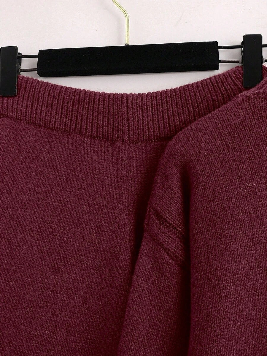 Jamey - Burgundy Oversized Top & Trousers Set