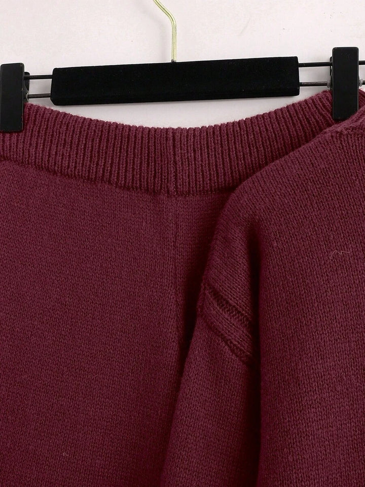 Jamey - Burgundy Oversized Top & Trousers Set