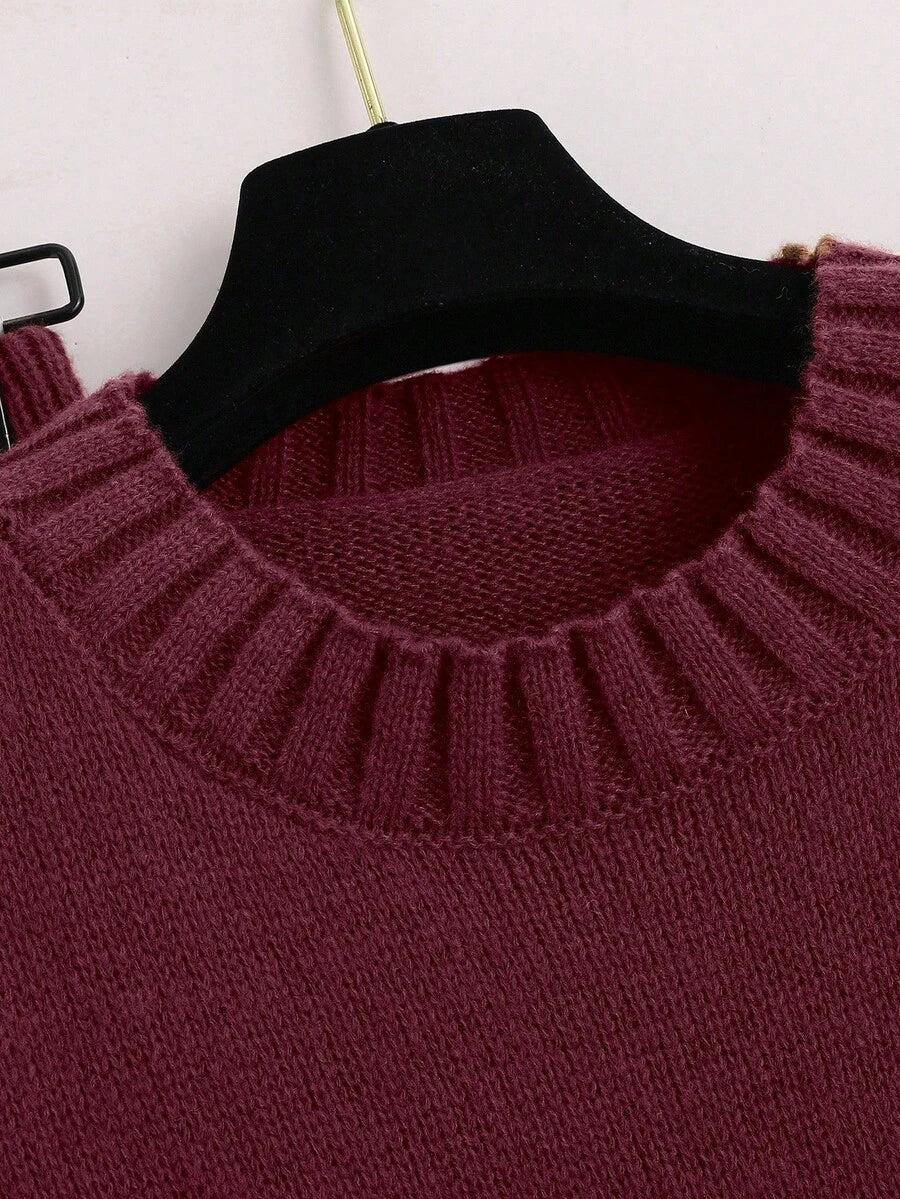 Jamey - Burgundy Oversized Top & Trousers Set