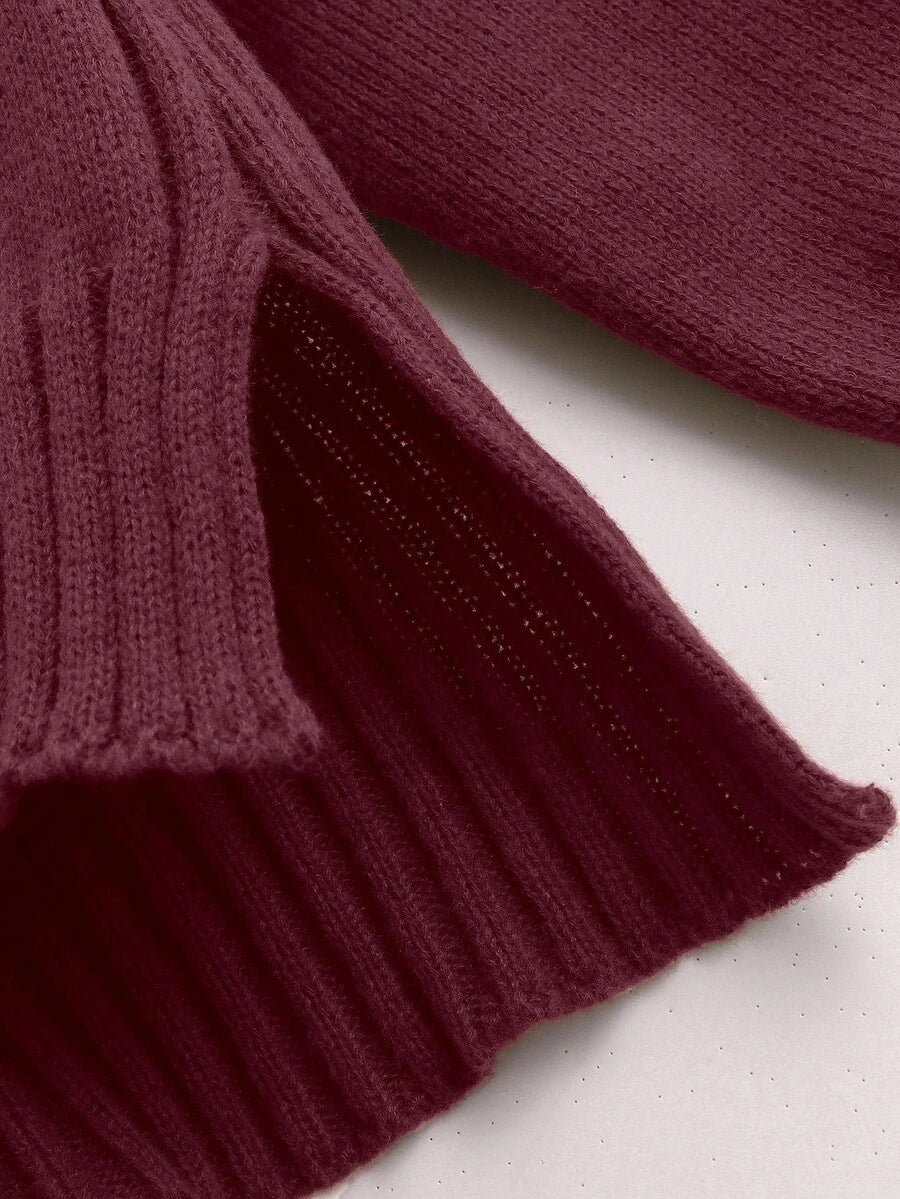 Jamey - Burgundy Oversized Top & Trousers Set