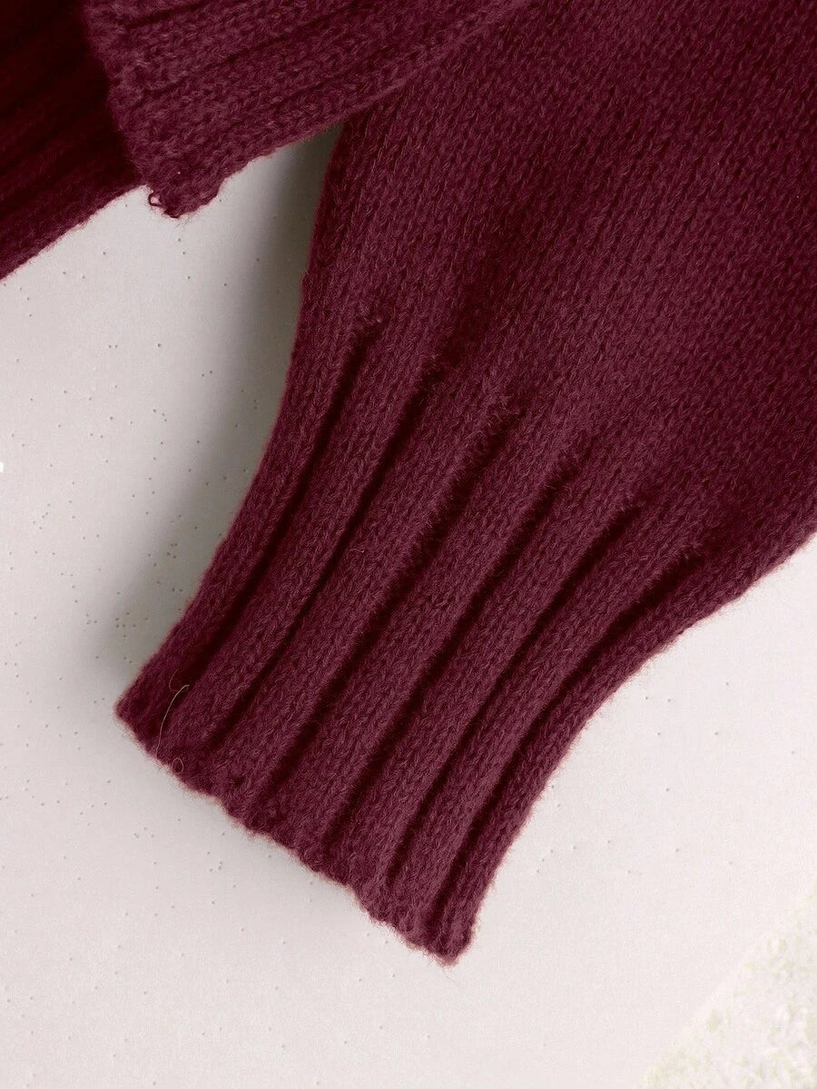 Jamey - Burgundy Oversized Top & Trousers Set