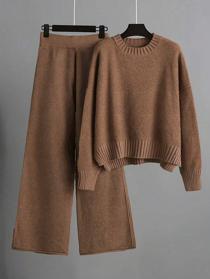 Jamey - Burgundy Oversized Top & Trousers Set