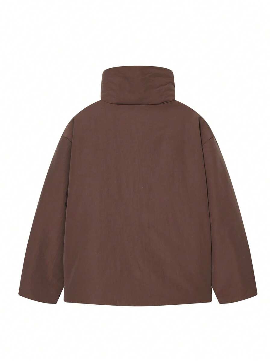 Damesparka's, korte gewatteerde jassen, warme winterkleding voor dames, bruine winterjassen voor dames, coltrui voor dames.