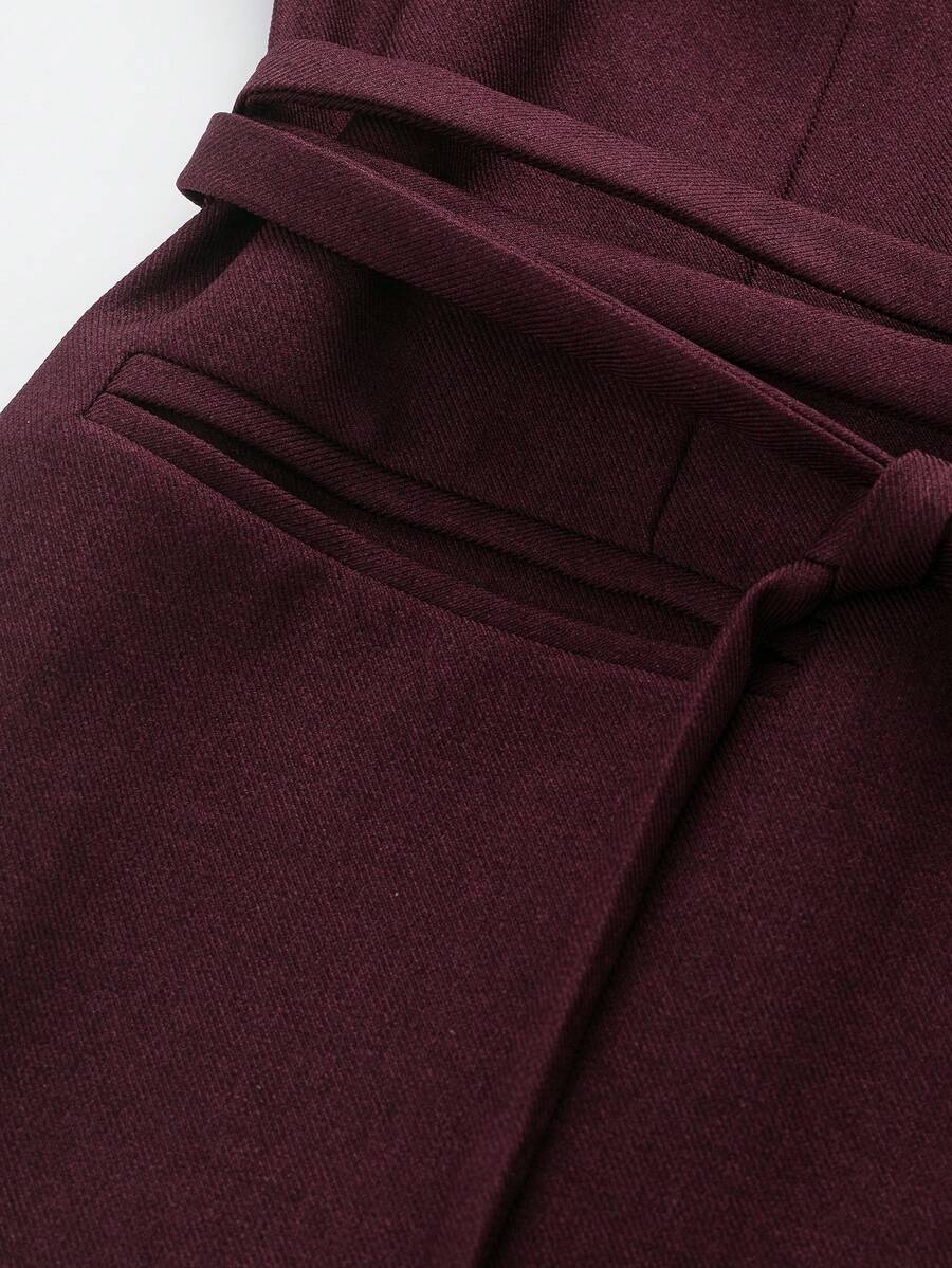 Damesjas van effen bruin linnenmix met reverskraag