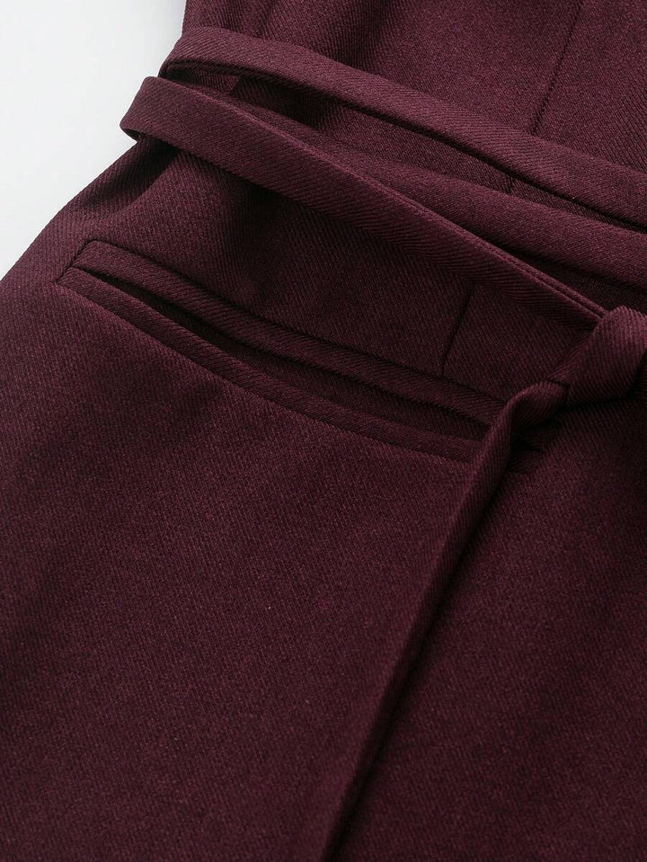 Damesjas van effen bruin linnenmix met reverskraag