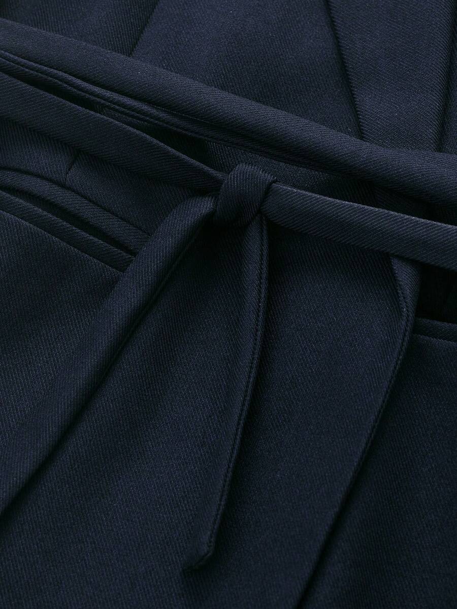 Damesjas van effen bruin linnenmix met reverskraag