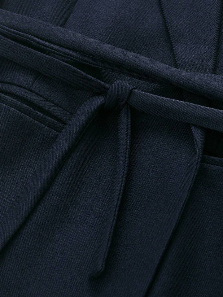 Damesjas van effen bruin linnenmix met reverskraag