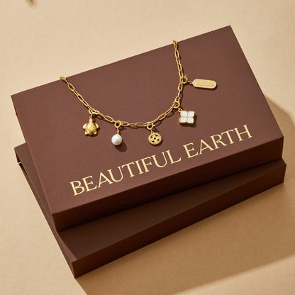 18K Gold Paperclip Charm Necklace