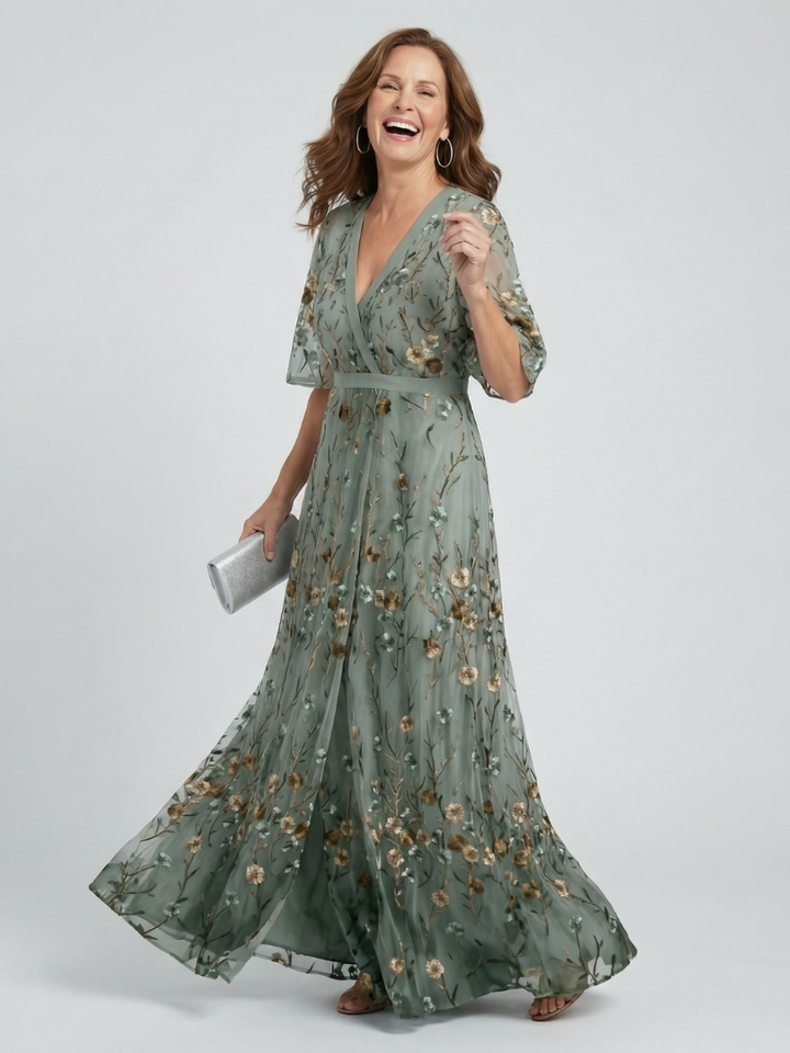 Selora | Halter midi šaty s kvetinovým vzorem