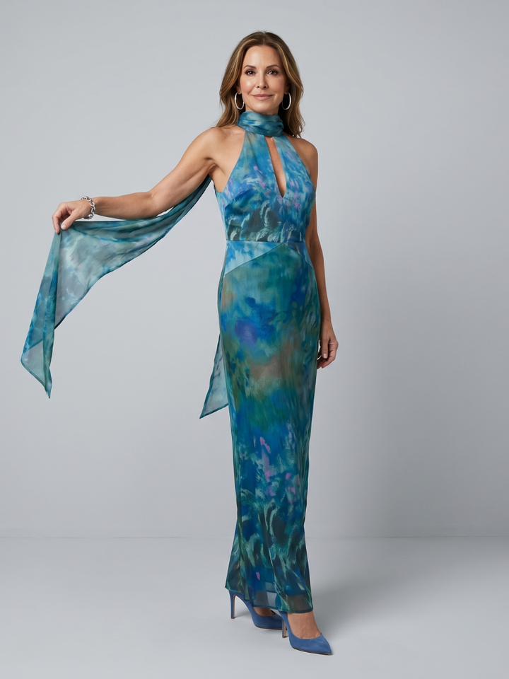 Juniper | Maxi šaty s halter výstřihem a keyhole detailem