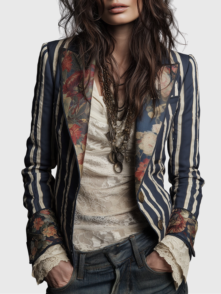 Cindy | Bohemský pruhovaný blazer