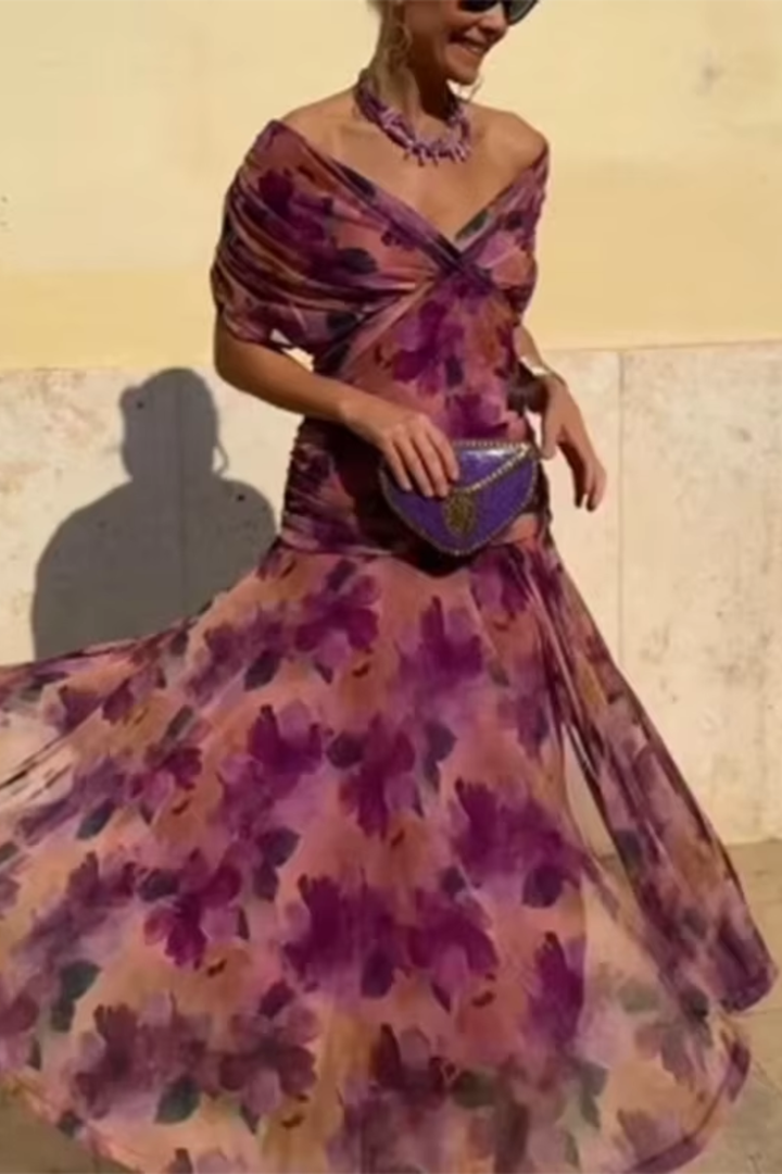 Emma | Maxi šaty s V-výstřihem a elegantní siluetou pro slavnostní chvíle