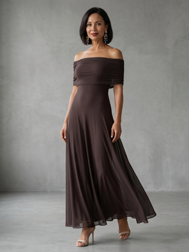 Juni | Off-shoulder drapované midi šaty