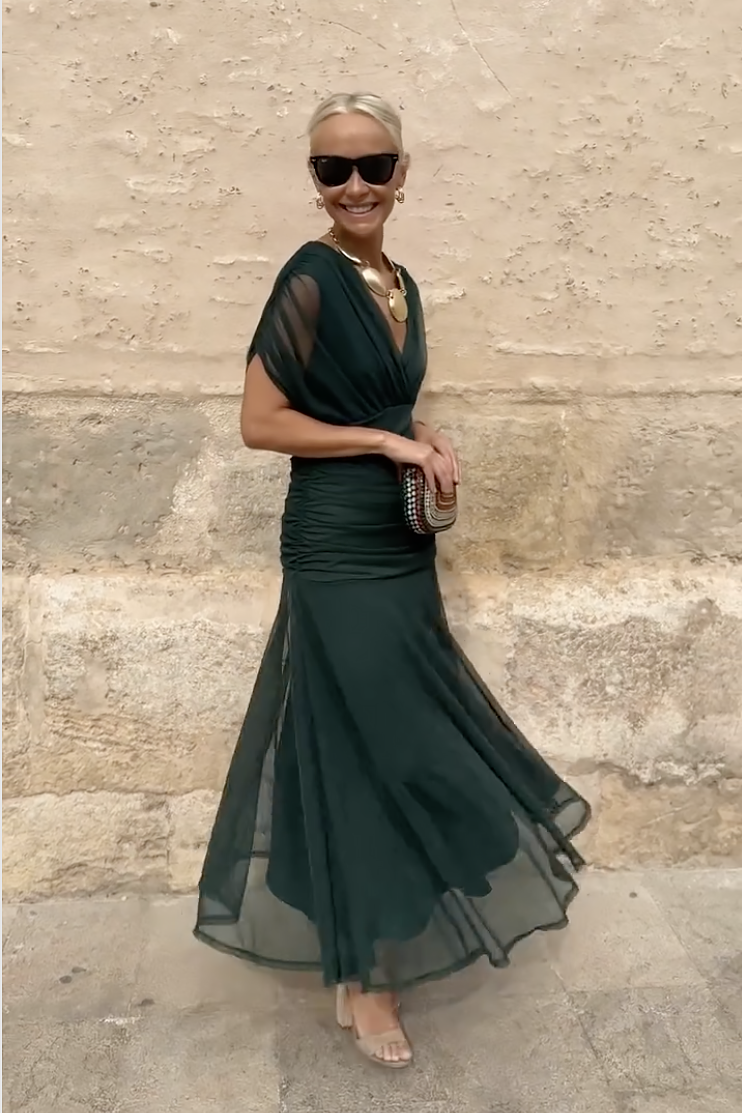 Emma | Maxi šaty s V-výstřihem a elegantní siluetou pro slavnostní chvíle