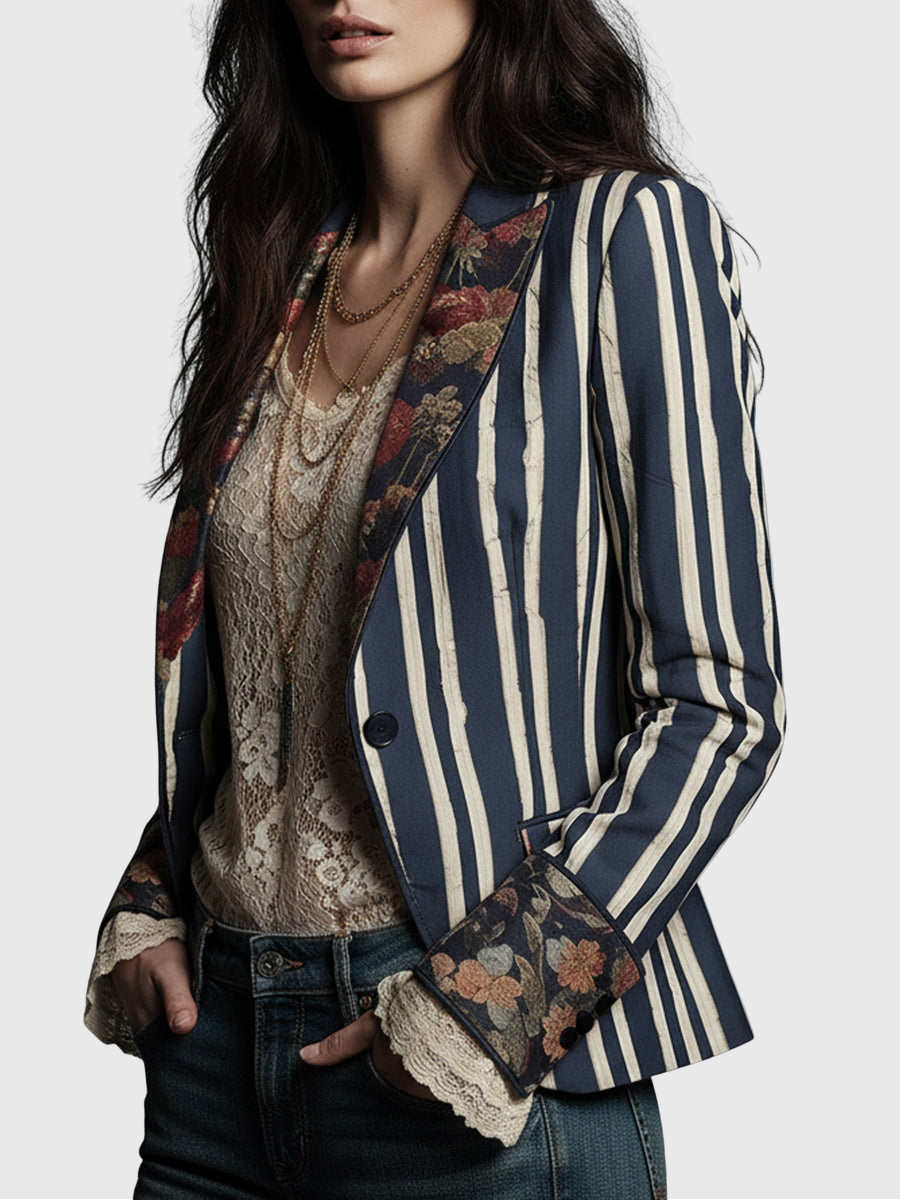 Cindy | Bohemský pruhovaný blazer