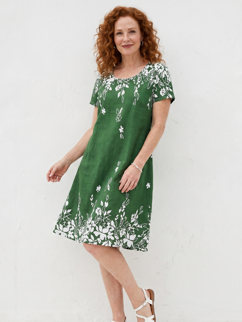 Daphne | Krátké mini-šaty s florálním lemem