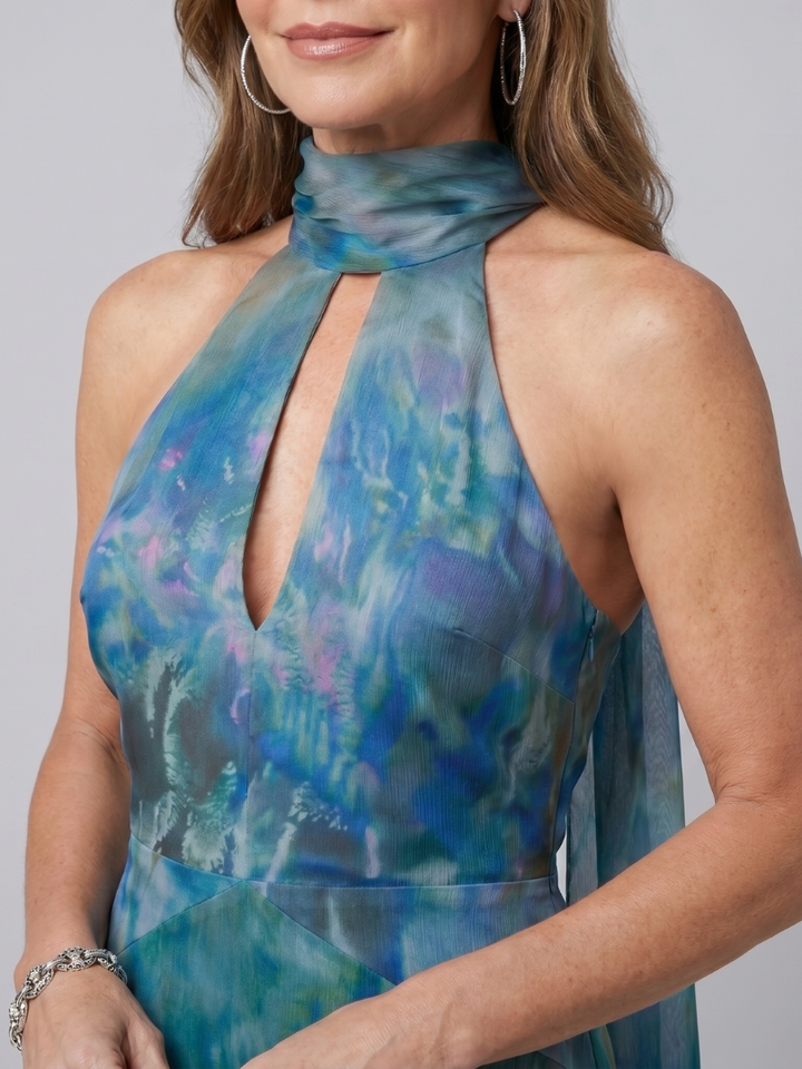 Juniper | Maxi šaty s halter výstřihem a keyhole detailem