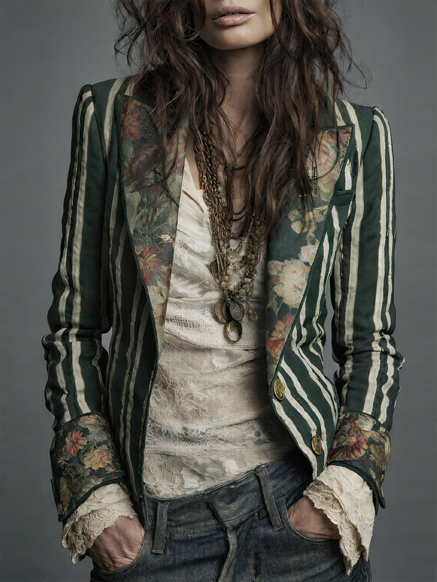 Cindy | Bohemský pruhovaný blazer