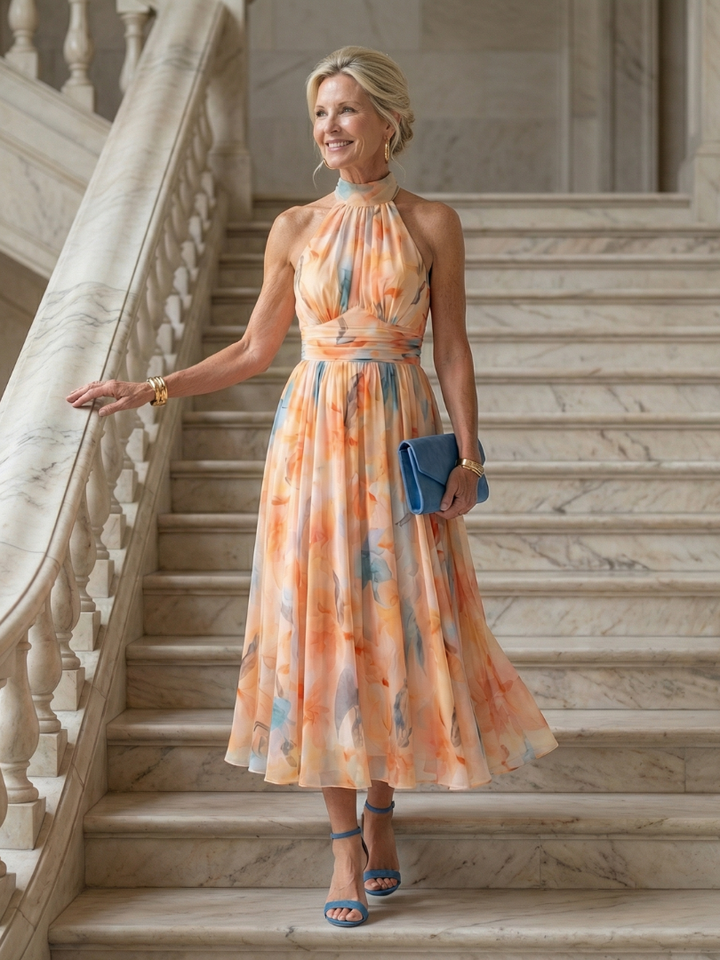 Elin | Jemné halter midi šaty