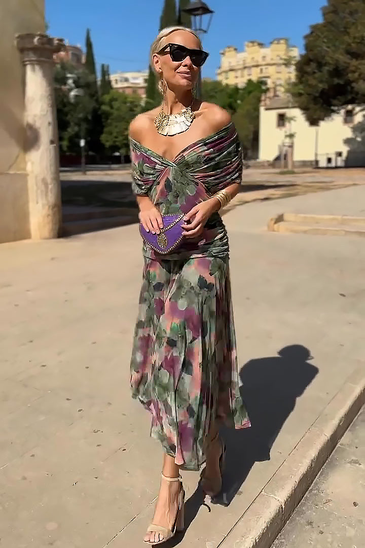 Emma | Maxi šaty s V-výstřihem a elegantní siluetou pro slavnostní chvíle