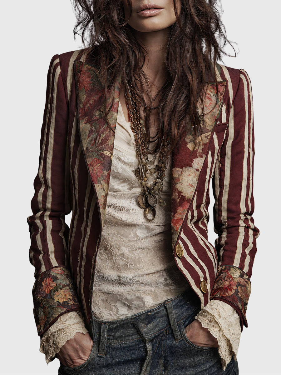 Cindy | Bohemský pruhovaný blazer