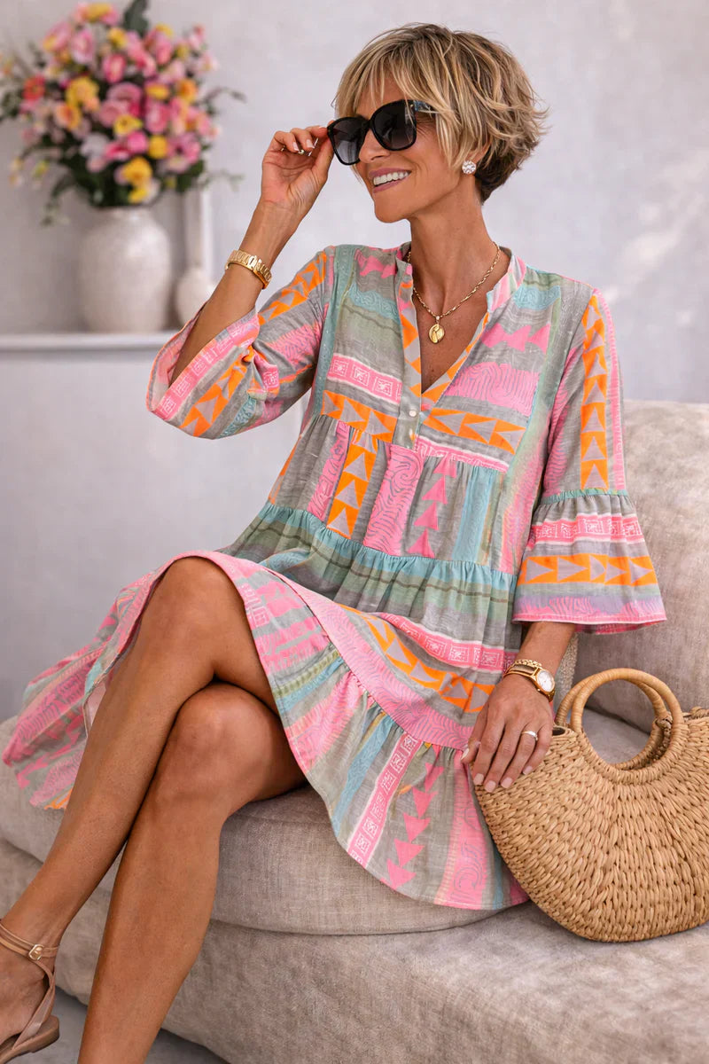 Margot | Živé midi šaty s lehkostí pro víkendové výlety