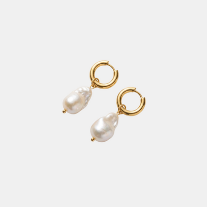 Baroque Pearl Hoops