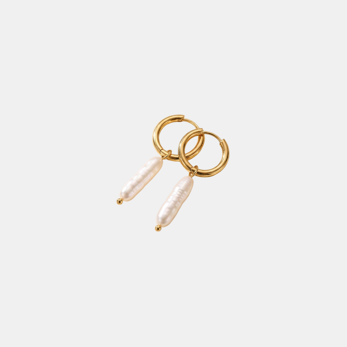 Biwa Pearl Drop Hoops