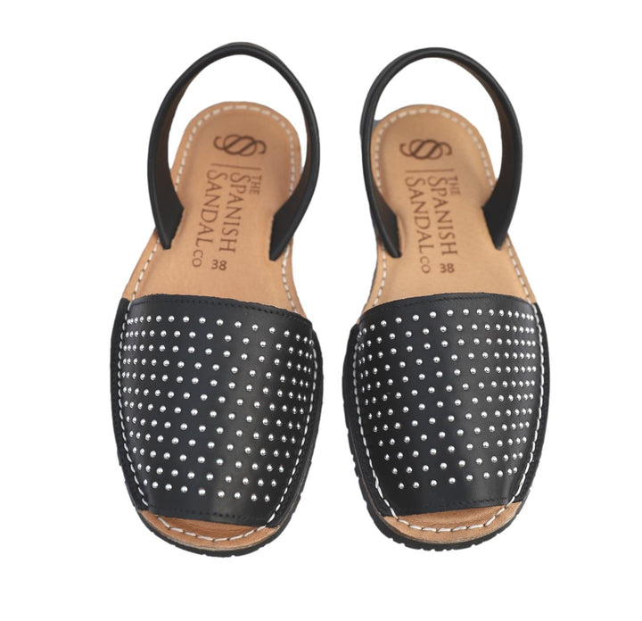 Black studded sandals