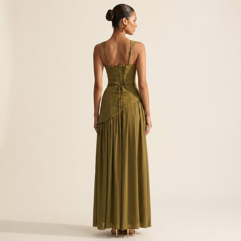 Tullulah™ | Vestido Maxi Corsé Espalda Lace-Up