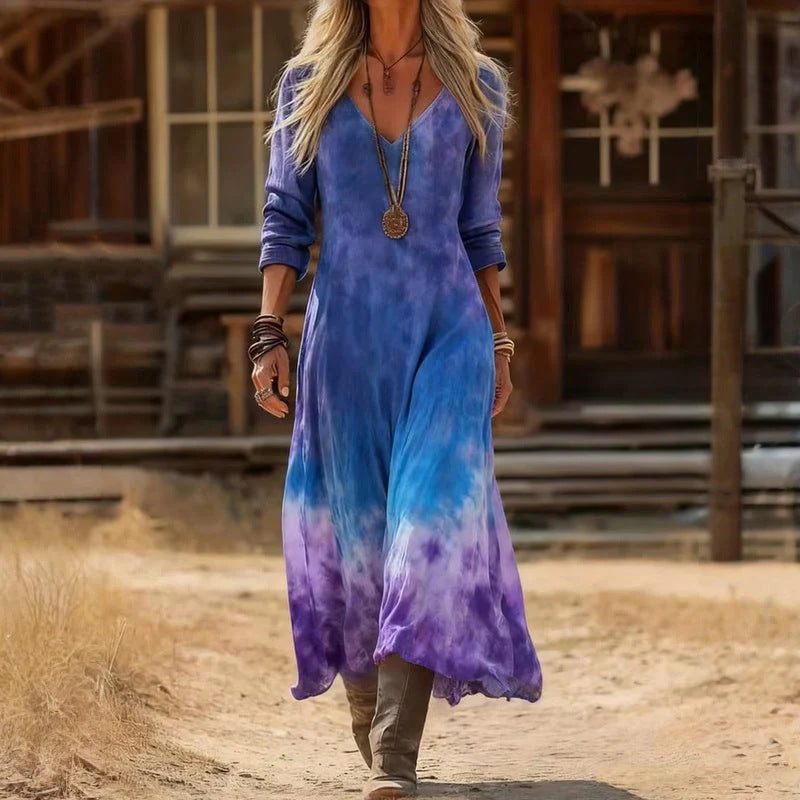 Tinsley | Vintage casual šaty s dlouhými rukávy